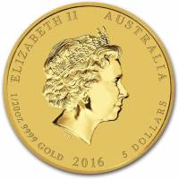 (,) Монета Австралия 2016 год 5 долларов   Биметалл (Платина - Золото)  UNC