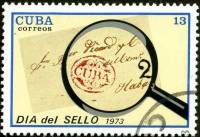 (1973-033) Марка Куба "Штамп "Куба""    День почтовой марки III Θ