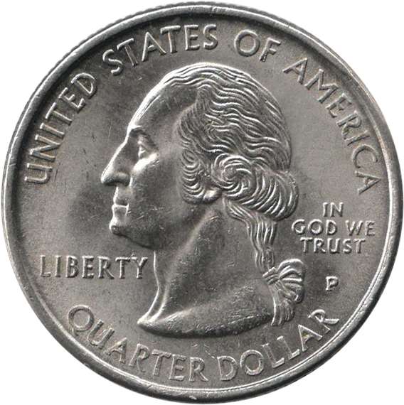 029p Монета США 2004 год 25 центов Айова  Вариант №2 Медь-Никель  COLOR. Цветная