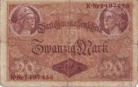 (1914) Ссудный чек Германия 1914 год 20 марок    UNC