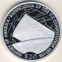 () Монета Либерия 2001 год 20  ""    AU