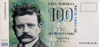 (1986 Litt A) Банкнота Финляндия 1986 год 100 марок "Ян Сибелиус" Kullberg - Makinen  UNC