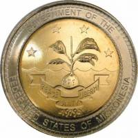 (№2011) Монета Микронезия 2011 год 1 Dollar (Папа Иоанн Павел II - со звездами)