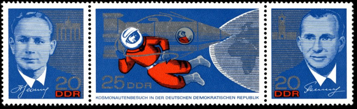 (1965-057) Лист (3 м) Германия (ГДР) &quot;Космонавты&quot;    Космические полеты II Θ
