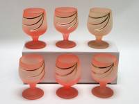 Рюмки 6 штук цветное розовое стекло напыление