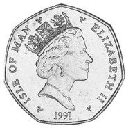 () Монета Остров Мэн 1991 год 50 пенсов ""  Медь-Никель  UNC