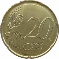 (2012) Монета Бельгия 2012 год 20 центов  4 тип. с МД, портрет тип 1 Северное золото  UNC