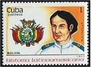 (1988-074) Марка Куба "М.А. Падилья (Боливия)"    История Латинской Америки III O
