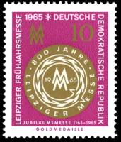 (1965-007) Марка Германия (ГДР) "Медаль, аверс"    Ярмарка, Лейпциг II Θ