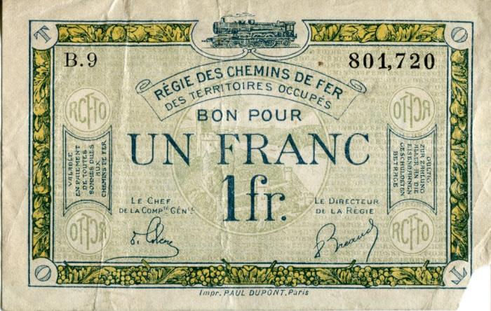 (№1923P-R5) Банкнота Франция 1923 год &quot;1 Franc&quot;