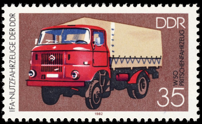 (1982-091) Марка Германия (ГДР) &quot;Бортовой грузовик&quot;    Транспорт II Θ
