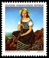 (1968-066) Марка Германия (ГДР) "Девушка с гитарой"    Картины III Θ