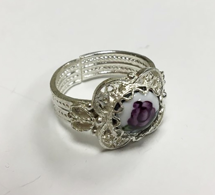 Перстень "Финифть", серебрение (сост. на фото)