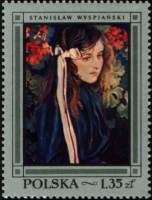 (1968-048) Марка Польша "Портрет Э. Пареньска"   Живопись Польши II Θ