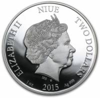 () Монета Остров Ниуэ 2015 год 2  ""   Биметалл (Серебро - Ниобиум)  AU