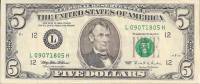 (№1995P-498) Банкнота США 1995 год "5 Dollars"