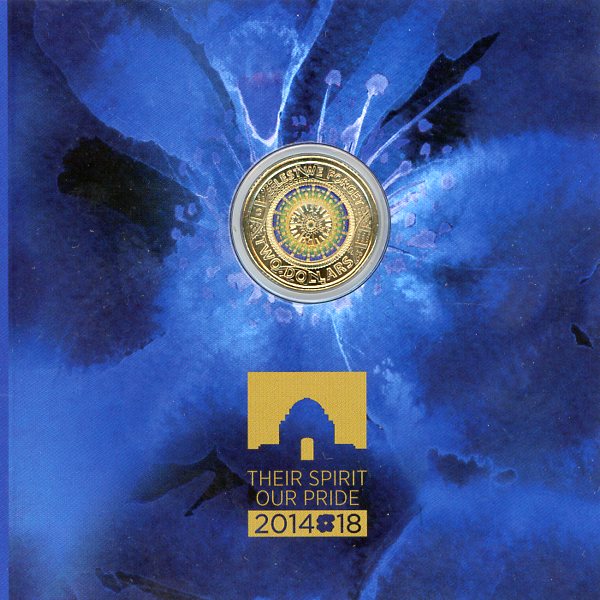 2003 Монета Австралия 2017 год 2 доллара День памяти Mintmark C - Canberra Бронза  Буклет