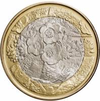 (016) Монета Финляндия 2012 год 5 евро "Флора" 2. Диаметр 27,25 мм Биметалл  VF