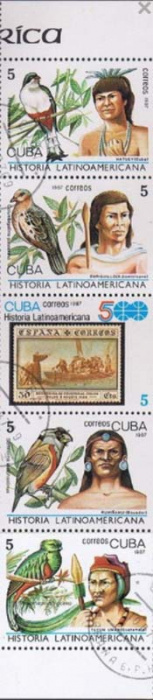 (1987-058a) Сцепка (5 м) Куба &quot;История Латинской Америки (2)&quot;    История Латинской Америки III Θ