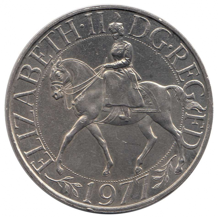 (1977) Монета Великобритания 1977 год 25 нов пенсов &quot;Елизавета II 25 лет правления&quot;  Медь-Никель  UN