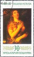 (1986-124) Марка Болгария "Кающаяся Магдалина"   Тициан, 500 лет III Θ