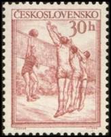 (1953-048) Марка Чехословакия "Волейбол"    Физическая культура и спорт I Θ