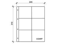 Листы для открыток и бон КЛФ-6В, на 6 ячеек, 10шт. Россия, #2431006