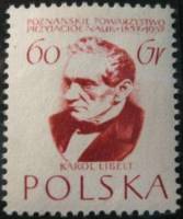 (1957-042) Марка Польша "Кароль Либельт"   100-летие 'Познаньского научного общества' III Θ