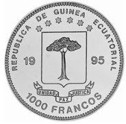 () Монета Экваториальная Гвинея 1995 год 1000 франков КФА ""   PROOF