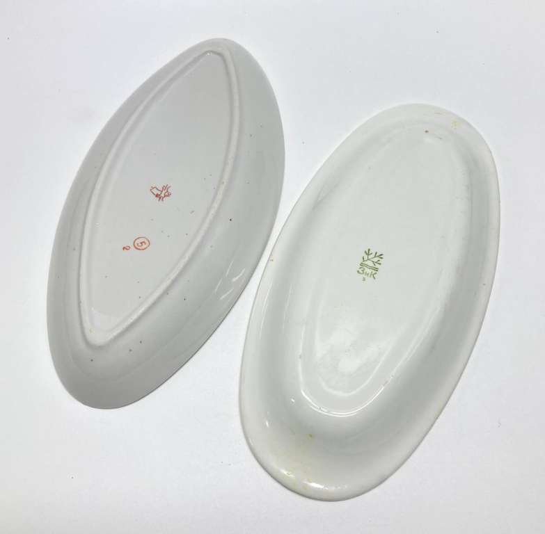 Селёдочницы цветы, фарфор, 2 шт