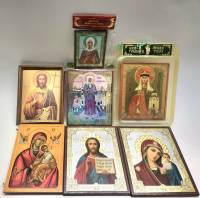 Иконы 7 штук современные Ксения Ника Ольга Богоматерь Иоанн Креститель Иисус