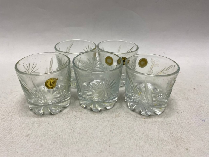 Стопка Гусь хрустальный алмазная резка 5 шт