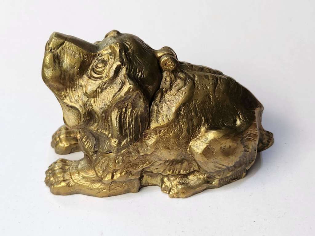 Статуэтка шкатулка тайник Собака бронза 7х10х6 см