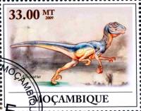 (№2009-3435) Марка Мозамбик 2009 год "Аллозавр", Гашеная