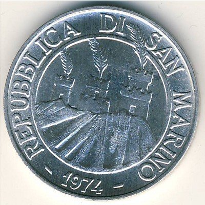 (1974) Монета Сан-Марино 1974 год 10 лир &quot;ФАО - Пчела&quot;  Алюминий  UNC