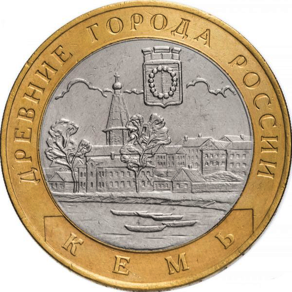 (019 спмд) Монета Россия 2004 год 10 рублей &quot;Кемь&quot;  Биметалл  UNC