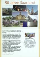 2007-год Марка в буклете Германия 50 Jahre Saarland  Гашёные ,  Θ