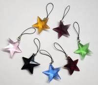 Набор брелков хрустальные звездочки 7 штук цветное стекло Австрия елочные игрушки