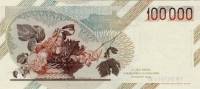 Банкнота Италия 1990 год 100 000 лир Микеланджело да Караваджо   UNC