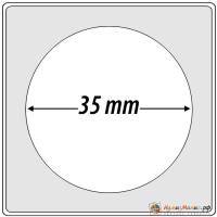 Капсула для монет из прозрачного стекла с чёрной вставкой Quadrum (Квадрум) 35 мм Leuchtturm 