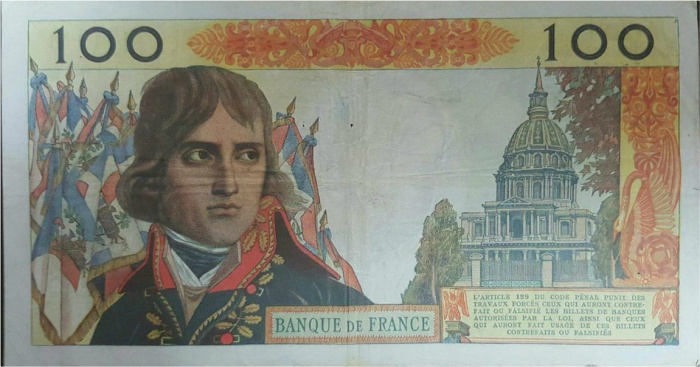 (№1963P-144a.4) Банкнота Франция 1963 год &quot;100 Nouveaux Francs&quot;