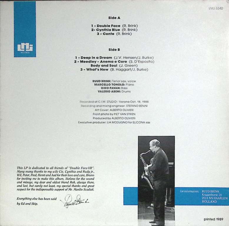 Пластинка виниловая , Double face LMJ records 300 мм. (Сост. отл.)