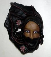 Маска декоративная, девушка в хиджабе, кожа, Турция