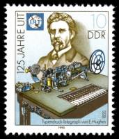 (1990-035) Марка Германия (ГДР) "Телеграф"    U.I.T. 125 лет III O