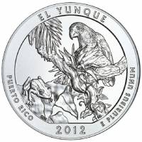 011d Монета США 2012 год 25 центов Эль-Юнке  Медь-Никель  UNC