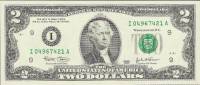 (2003I) Банкнота США 2003 год 2 доллара "Томас Джефферсон"   UNC