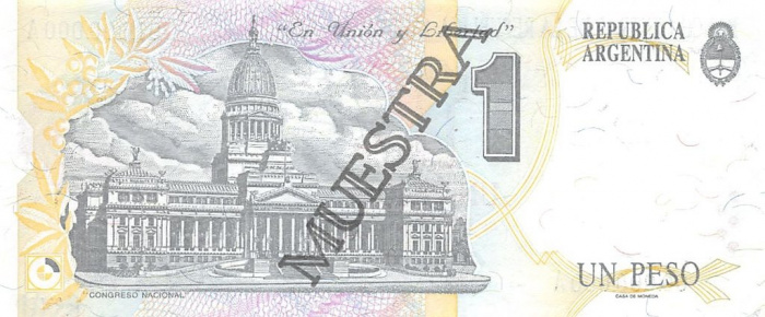(№1992P-339s) Банкнота Аргентина 1992 год &quot;1 Peso&quot;