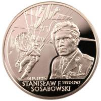 2004 Монета Польша 2004 год 10 злотых Станислав Сосабовский  Серебро Ag 925  PROOF