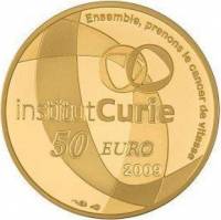(№2009km1614) Монета Франция 2009 год 50 Euro (100-го летию. institut Кюри)