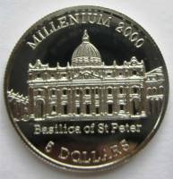 (2000) Монета Либерия 2000 год 5 долларов "Миллениум 2000"  Медь-Никель  PROOF